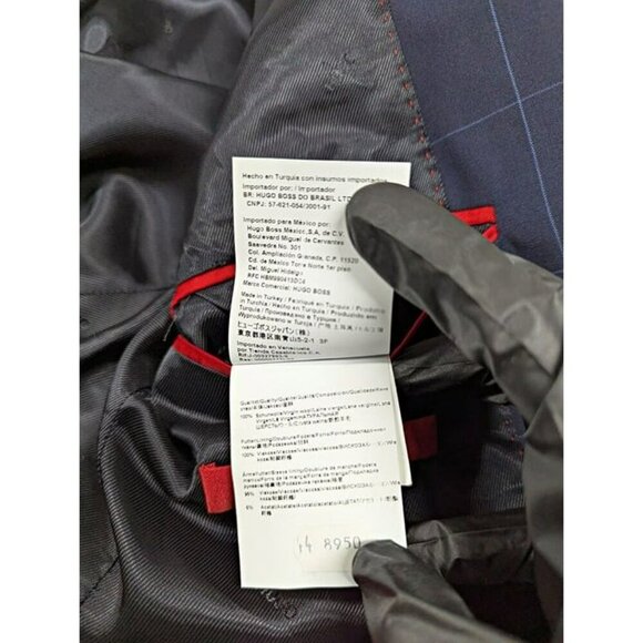 Hugo Boss Men's Dark Navy Windowpane Suit Jacket Size 34R (MSRP $445) - Picture 7 of 8